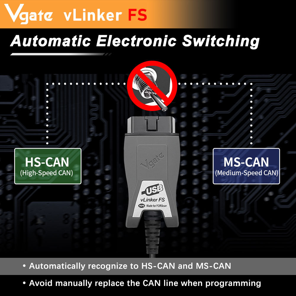 Professional Vgate Vlinker FS ELM327 USB FORScan OBD2 Automotive Scanner OBD2 Car Diagnostic Tools