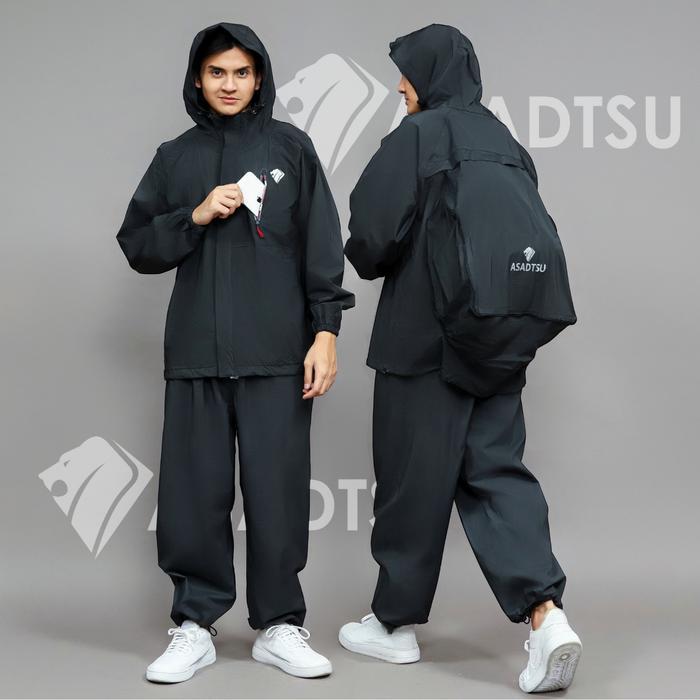 Eiger Summitadventure - Jas Hujan Ransel Setelan Dewasa Pria Wanita Bahan Tebal Impor Waterproof