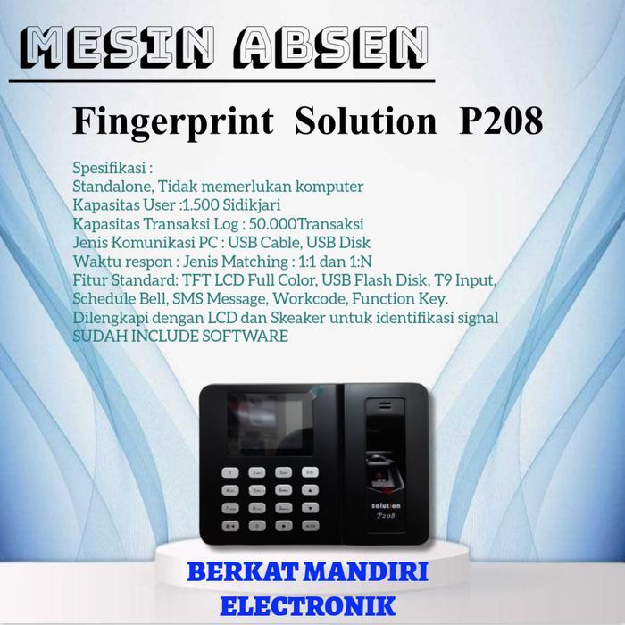 Mesin Absen Fingerprint Solution P208