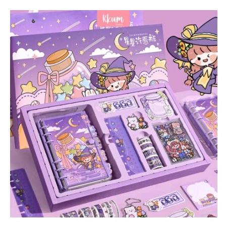 9in1 Diary Kit Set - Buku Journal Agenda Set Aesthetic - Kado Ulang Tahun Valentine - Buku Jurnal *