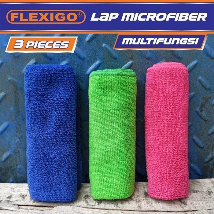 FLEXIGO KAIN LAP MICROFIBER MULTIFUNGSI SYNOTT 3 PCS MOTOR MOBIL SERAP AIR KAIN LAP