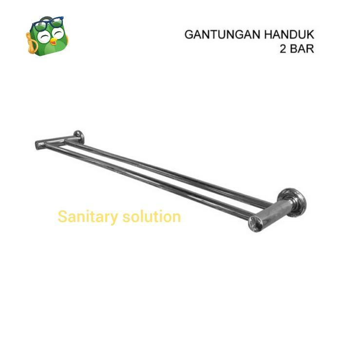 Gantungan Handuk Stanless Steel 70cm.Rak handuk dobel.Rak Handuk baju