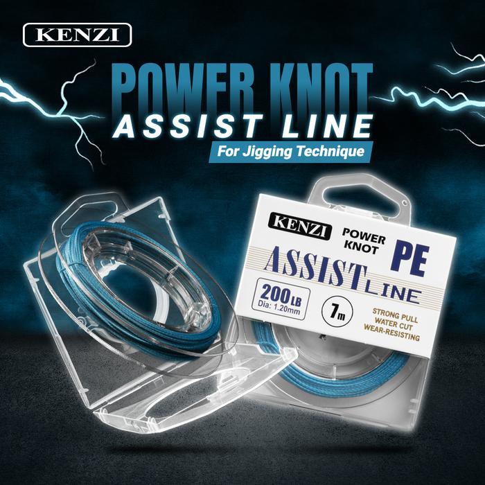 PE KENZI POWER KNOT TALI KEVLAR ASSIST LINE - Spesifikasi 100 lbs