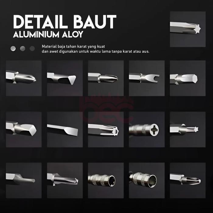 BecObeng Set 115 In 1 Hp Full Set Obeng 1 Set Lengkap Service Komputer Laptop Hp - 115 In 1 Pasti