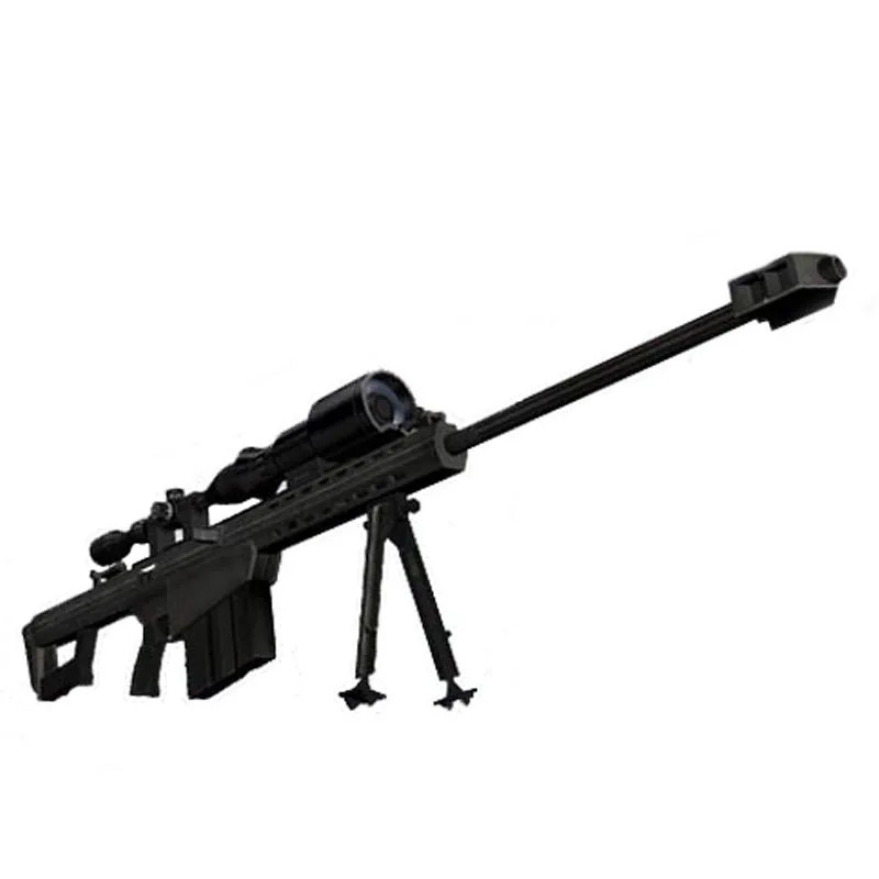 1:1 Barrett M82A1 Sniper Rifle Gun Paper Model Weapon Magazine 3D