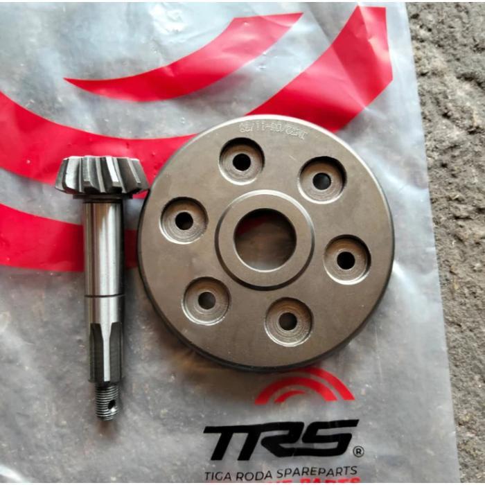 Gigi Gardan Set Gigi Gardan Matahari + As Reduksi Gardan Belakang 38T / 11T Motor Roda Tiga Tossa