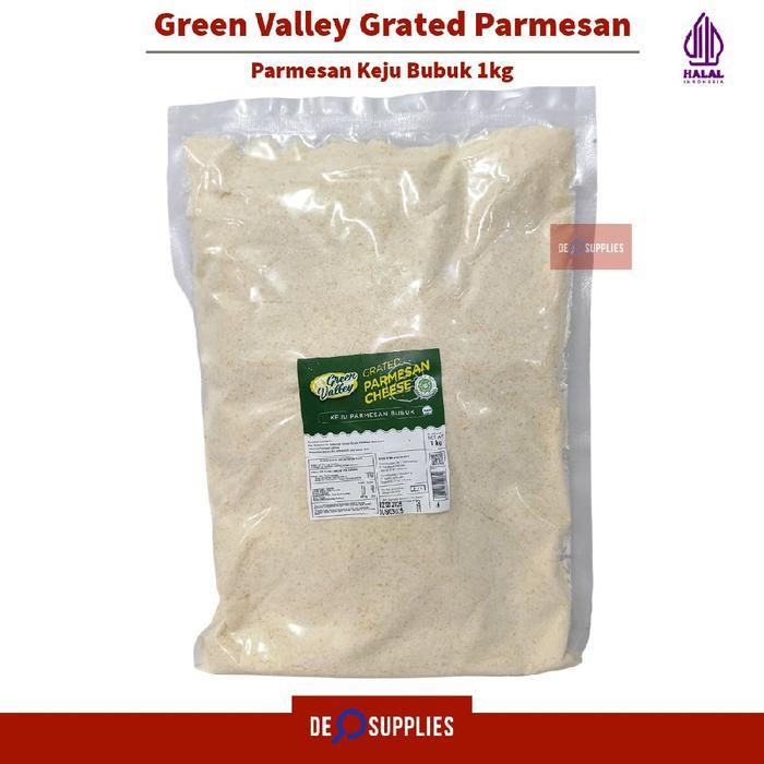 Green Valley Grated Parmesan Cheese 1kg - Keju Parmesan Bubuk Greenvalley Halal