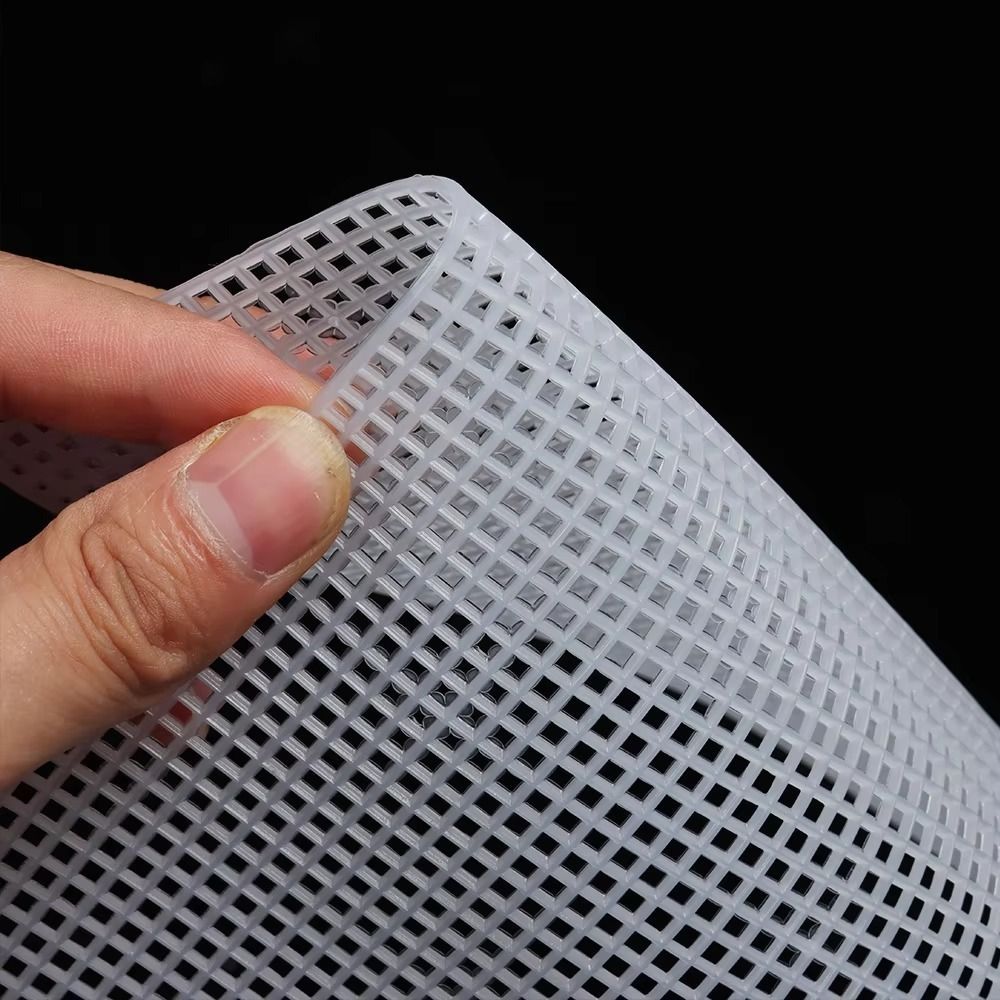 DIY Crafting Plastic Bag Mesh Grid Durable 33x50CM Canvas Bag Sheets Black White Bag Rug