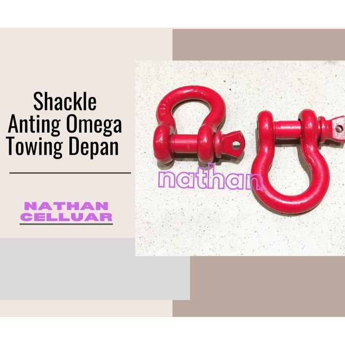 Shackle Omega Tanduk Bumper Depan Segel Anting Towing Mobil Derek Red