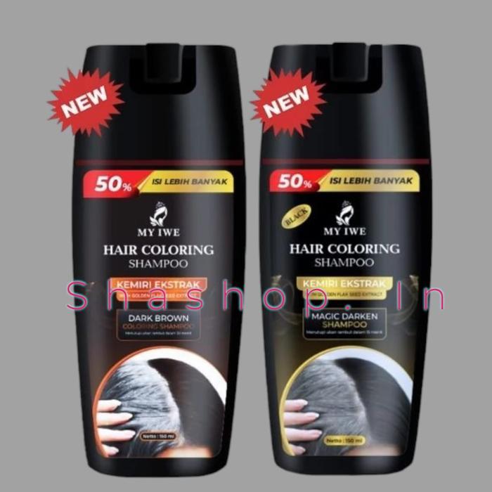 MyIwe MAGIC DARKEN SHAMPO HAIR COLOURING MENUTUPI UBAN MENYELURUH INSTANT BPOM BUATAN BANGSA ISI