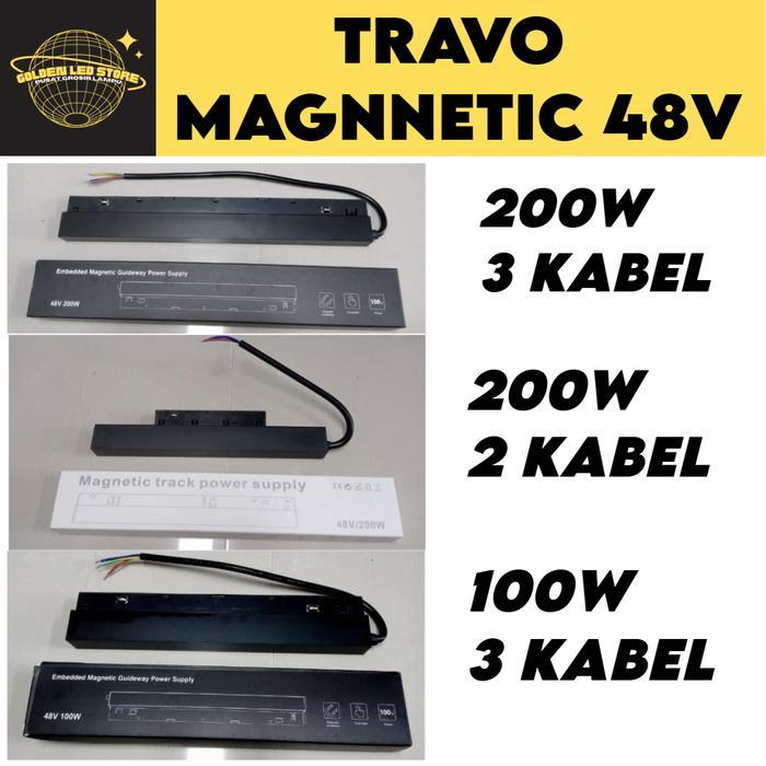 Trafo Led Track Magnetic 48V / Power Supply Lampu Led Track 100W 200W Lampu Kabel