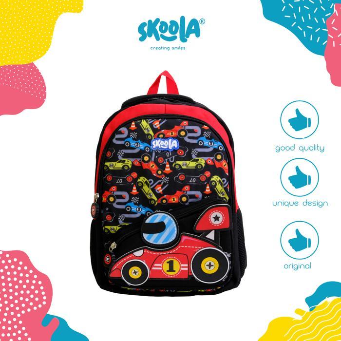 Skoola Tas Sekolah Anak TK Laki Laki Karakter Mobil - Javi