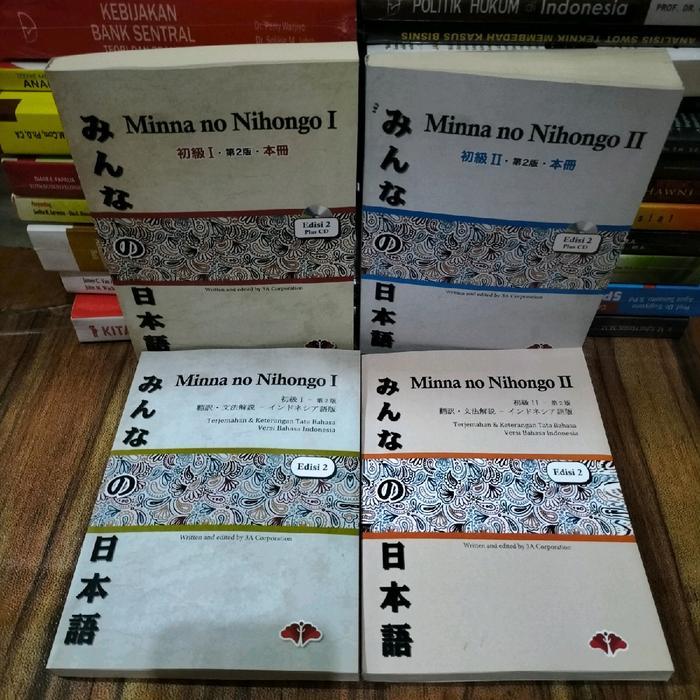 buku paket 4 buku minna no nihongo 1&2 jepang 1&2 terjemah indonesia