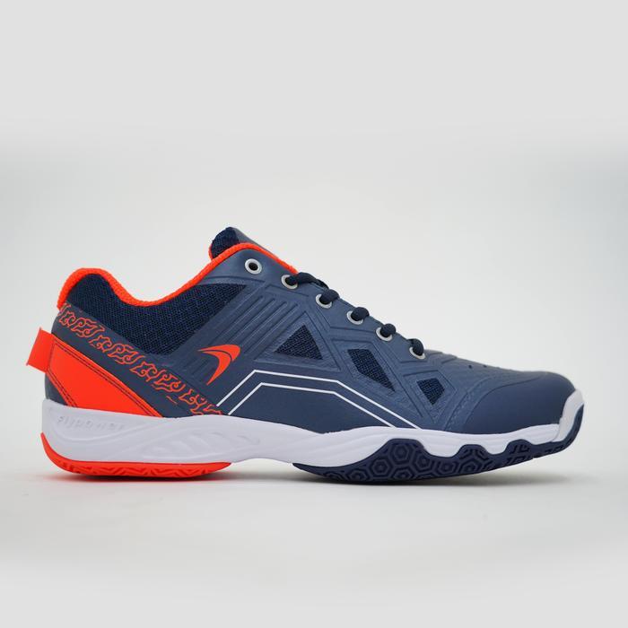 TERBARU Flypower Losari 06 Sepatu Badminton Pria Wanita Navy Hot Orange White Ringan, Anti Slip,