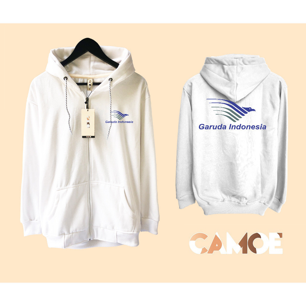 Jaket Hoodie Zipper Garuda Indonesia Logo