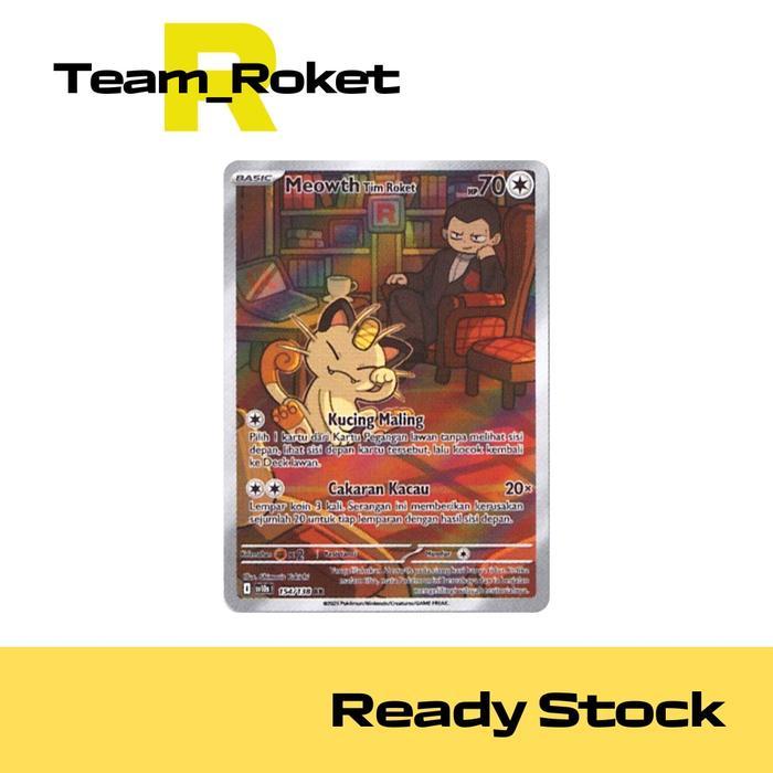 Pokemon TCG Indonesia Kehadiran Juara sv10s - Meowth Tim Roket AR 154/138