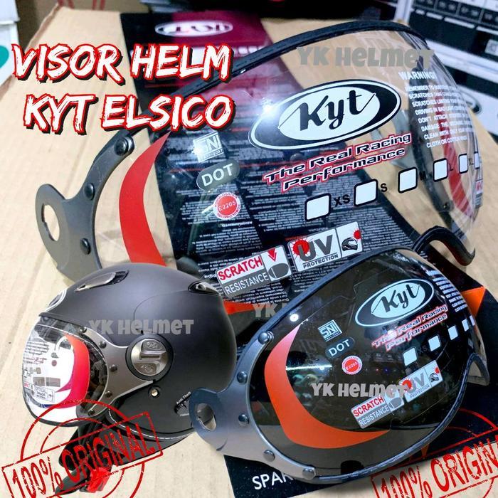 100%Original Visor Kyt Elsico - Clear Smoke / Kaca Helm kyt Elsico putih - hitam