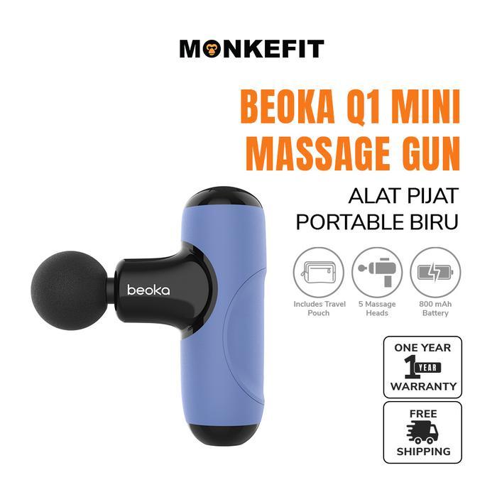 BEOKA Massage Gun Portable Q1 - Compact Design, 5 Heads, Wireless Operation alat pijat getar