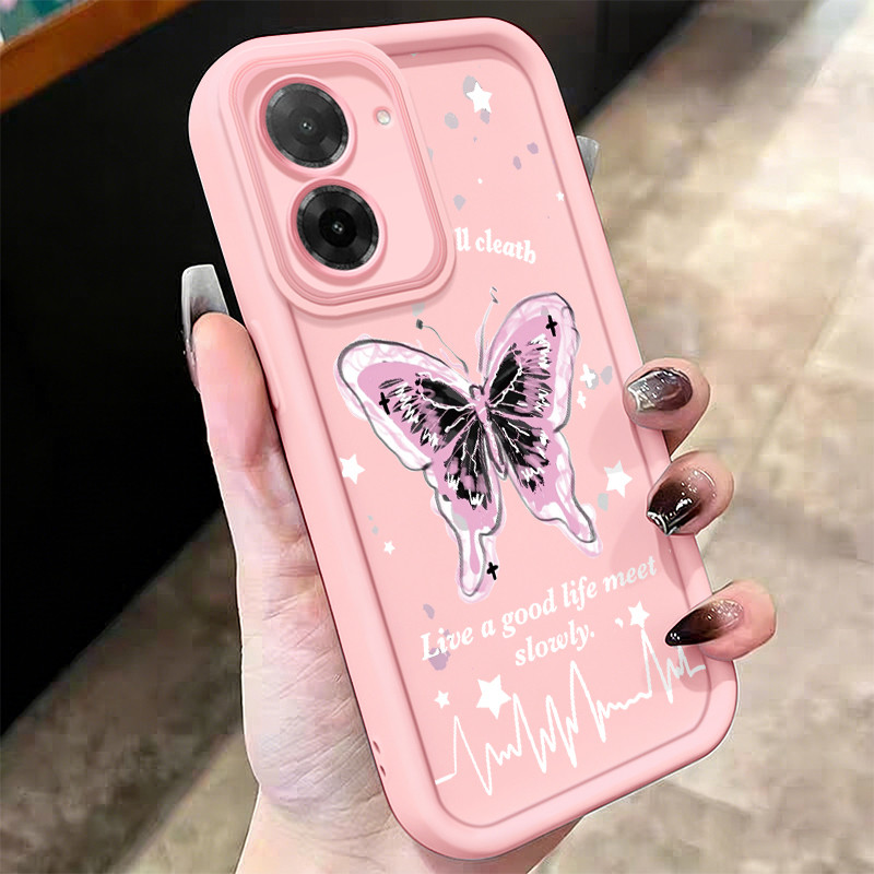 Casing Hp untuk Xiaomi Redmi A5 4G Case Pink butterfly Kasing silikon Cesing Softcase Anti Cepat Kes