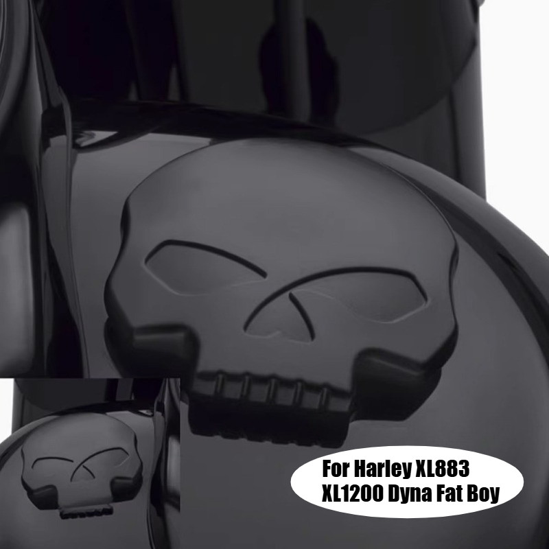 Black black eyes For Harley XL883 XL1200 Dyna Fat Boy Breakout Modified Skull Fuel Fuel Tank Cap