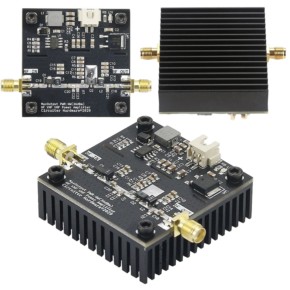 0.5-800MHz RF Power Amplifier HF VHF UHF RF Transmitter power amplifier DC15-30V 15W 40dB Gain For