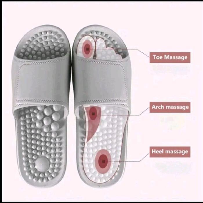 Omron - Sandal Pijat Refleksi Full Karet Eva Premium Empuk / Sandal Rematik / Sandal Reflexi selop