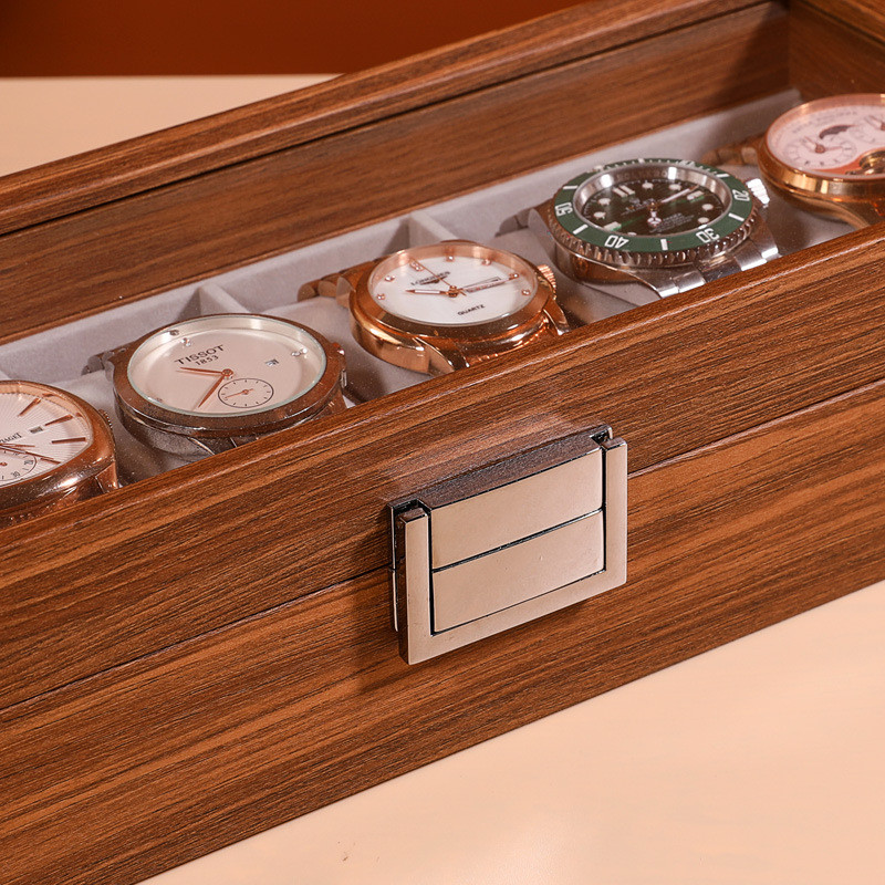 DELESYS New Walnut Wood Creative Watch Box Chinese Style Retro Wood Watch Display Box Large Capacity