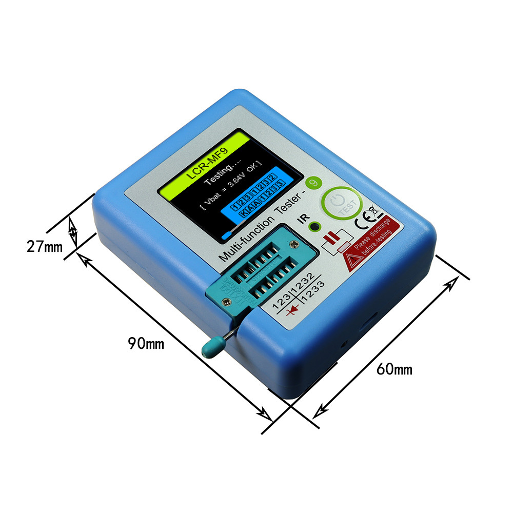 Lcr-Mf9 1.8" Tft Lcd Display Multi-Meter Transistor Tester Diode Triode Capacitor Resistor Test
