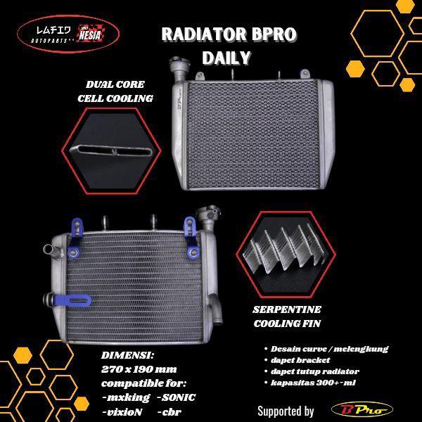 BPRO Radiator Daily Use untuk Honda CBR 150 CB150R Yamaha Vixion MX King Sonic Gsx Fufi xsr 155