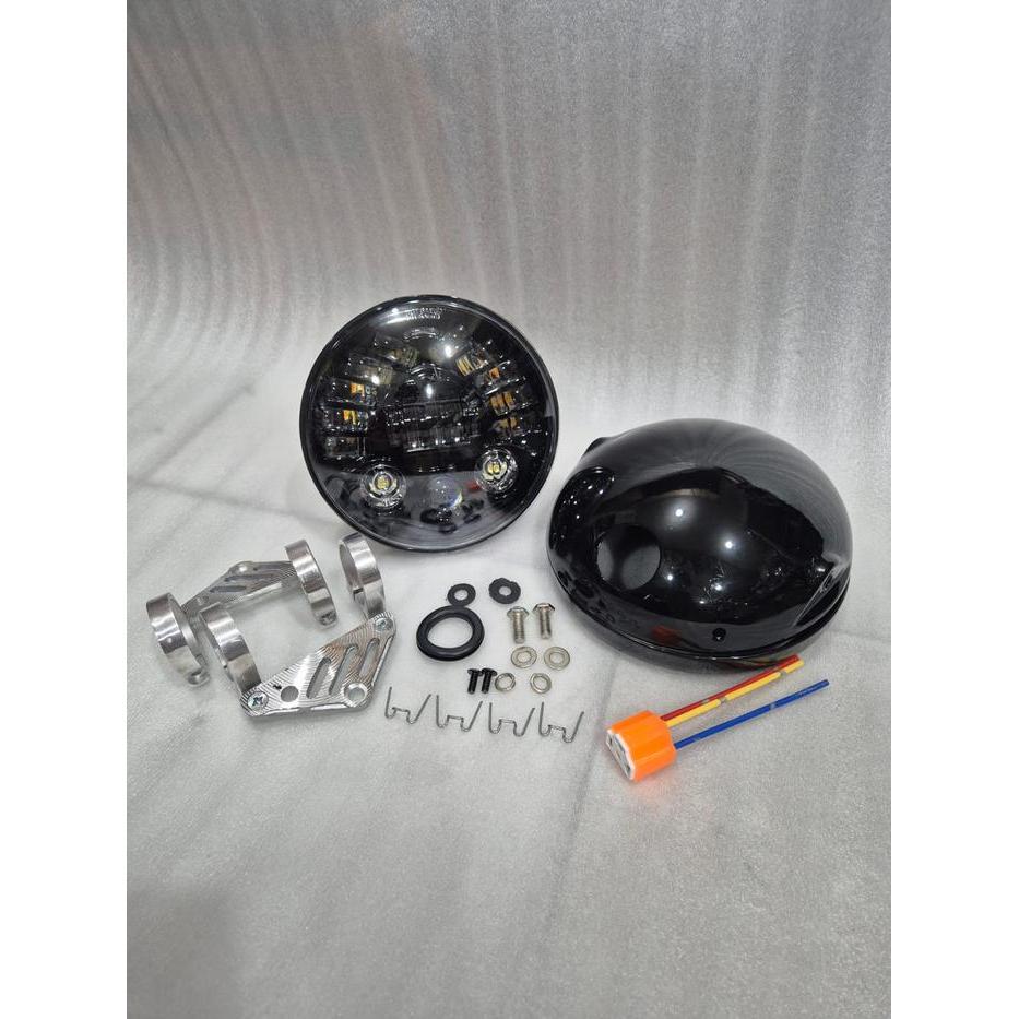 Lampu Dmaker Daymaker Bonus Dudukan Pangkoan Breket Lampu Pesek - Paket Lampu Dmaker Daymaker 7Inci