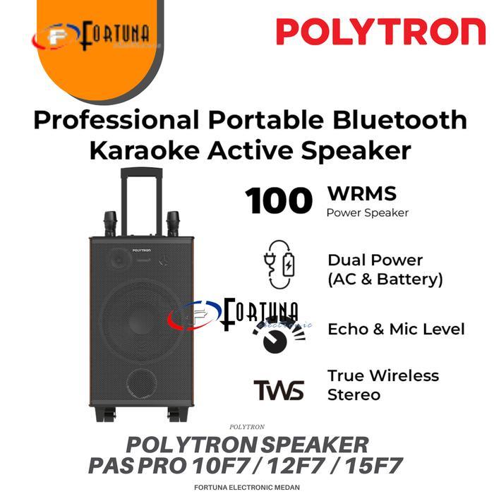 SPEAKER POLYTRON PROFESSIONAL SPEAKER PORTABLE BLUETOOTH KARAOKE 12 INCH PAS PRO12F7 / 10 INCI PAS P
