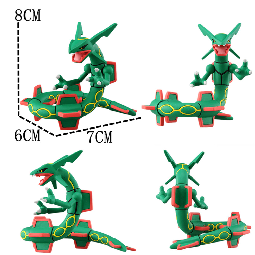 TAKARA TOMY Original Pokemon Figures Toy Mega Rayquaza Eternatus PVC Statue Doll Green Flying Dragon