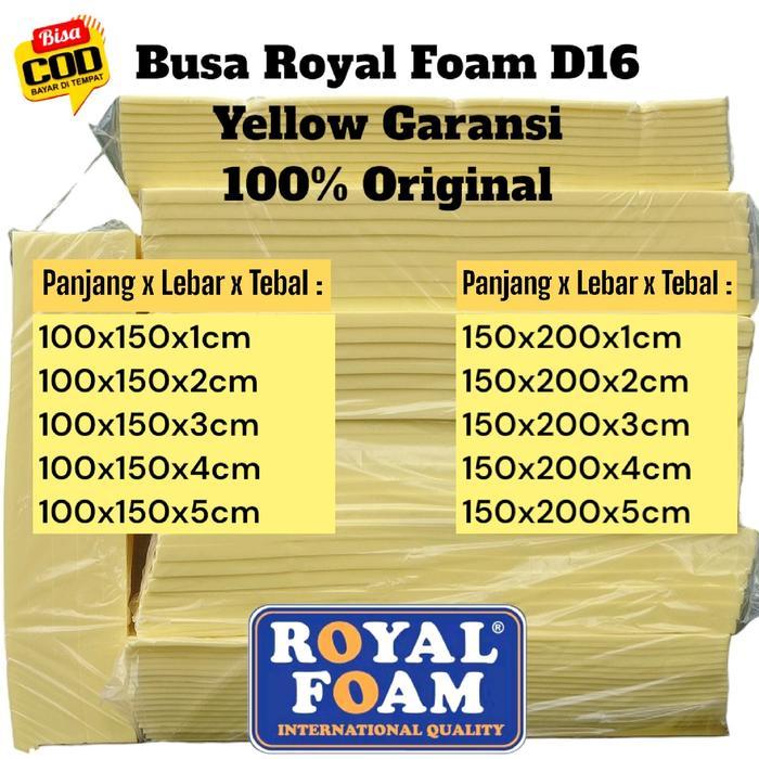 Busa Lembaran Busa Kasur Royal Foam Tebal 2cm ,3cm ,4cm ,5cm ,8cm Dan 1cm Busa Kuning Surpet Karpet