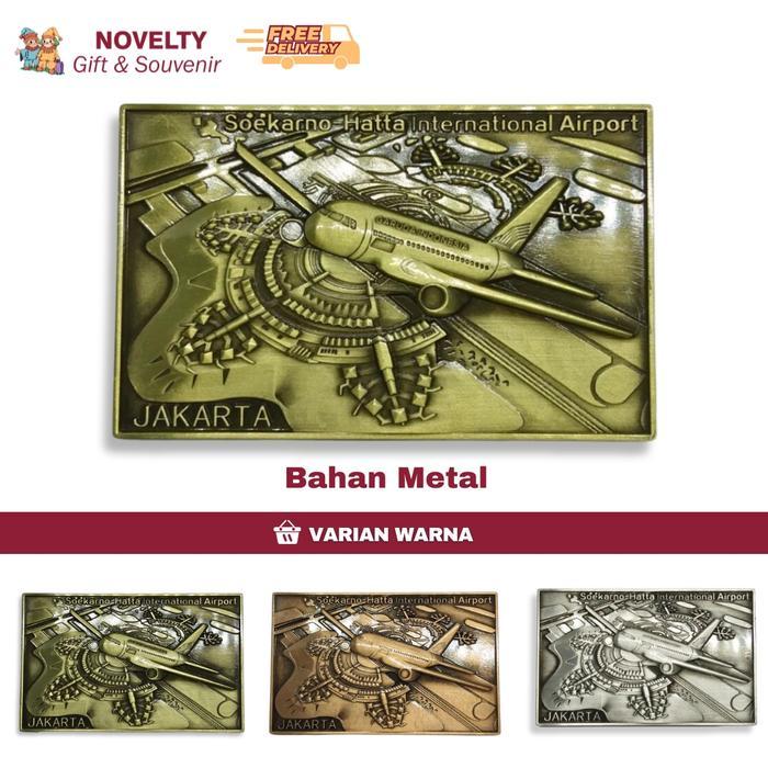 Souvenir Magnet Kulkas Metal Bandara Soekarno Hatta Jakarta Indonesia Terpercaya