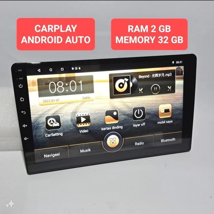 Head Unit 9 inch Android RAM 2GB + 32GB Carplay SKELETON