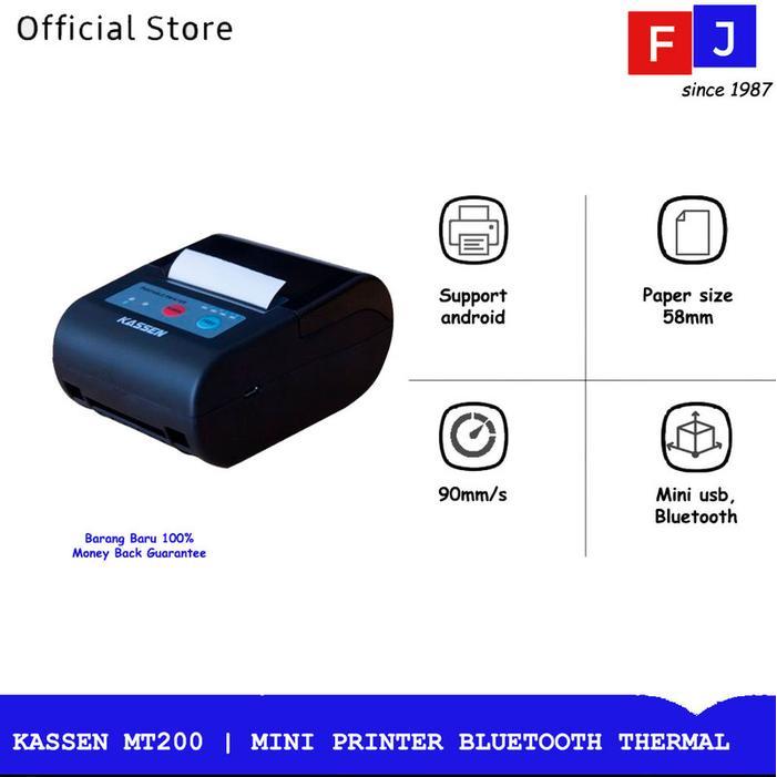 KASSEN MT200 MINI PRINTER BLUETOOTH THERMAL MESIN KASIR