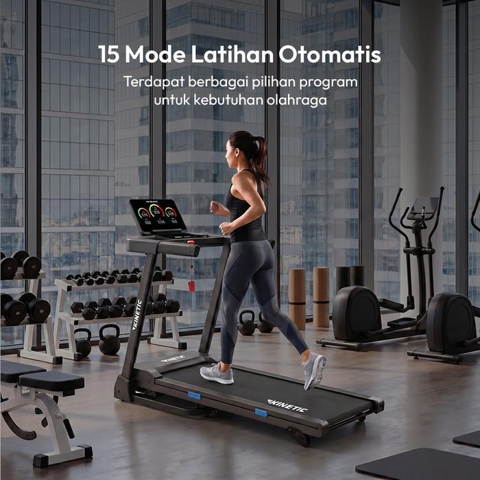 VYN Kinetic Motorized Treadmill 1 Hp 15P V2 - Hitam Alat Fitnes Olahraga Lari Peralatan Fitness