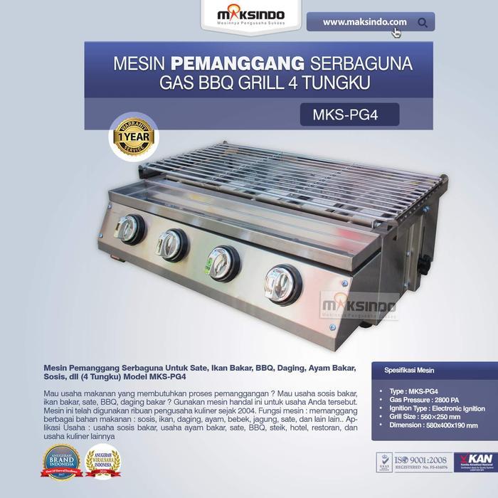 Pemanggang Serbaguna – Gas BBQ Grill 4 Tungku