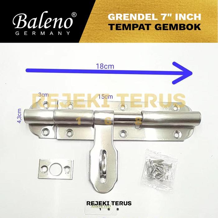 Grendel 7" inch Stainless Pintu Besar Kunci Pintu Gudang Gembok Slot Jendela