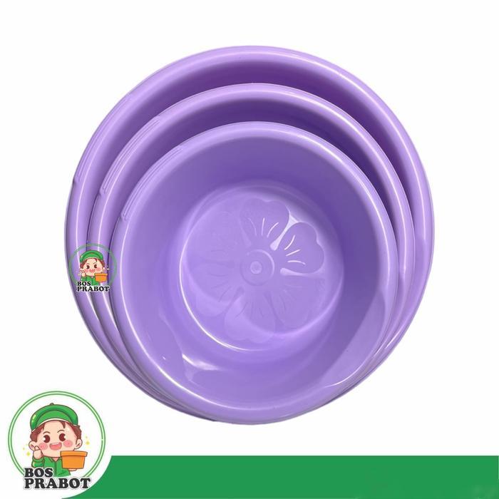 BASKOM PLASTIK BERANAK ISI 3 PCS / BASKOM PINK / BASKOM UNGU