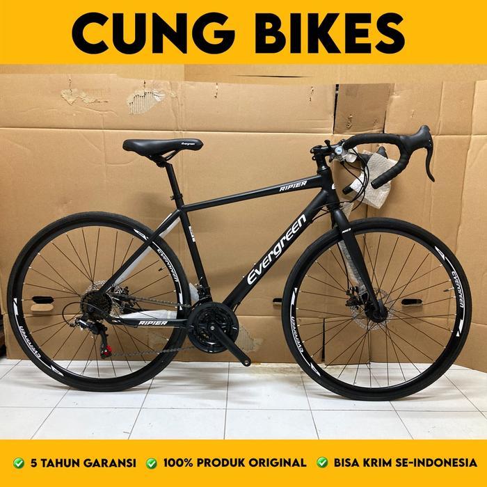 PROMO SERBA750 Sepeda Balap atau sepeda Road bike Evergreen Rapier 700 C - hitam