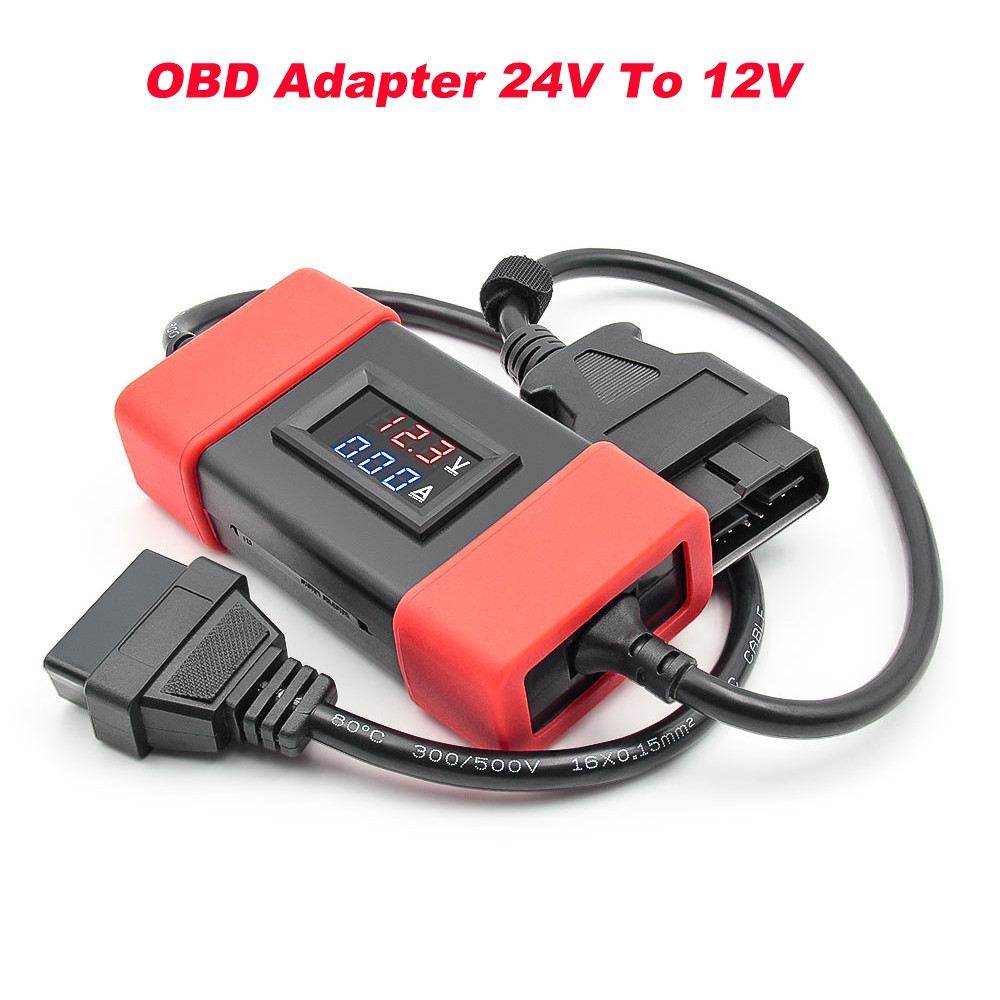 sale OBD Adapter 24V To 12V Heavy Duty Truck Diesel Adapter Connector Cable for Launch Truck easydia
