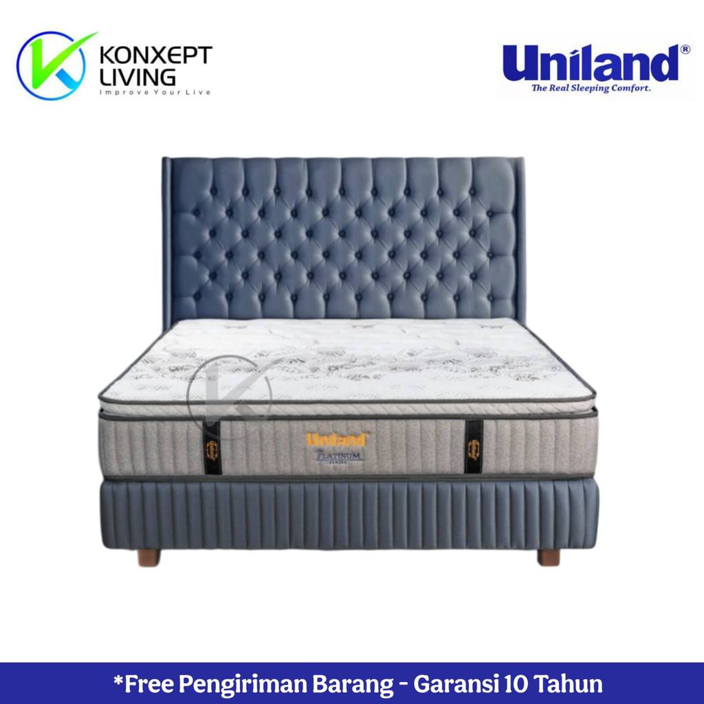 Uniland Springbed Platinum Single Pillowtop Sandaran Manila Ukuran 90x200 Fullset