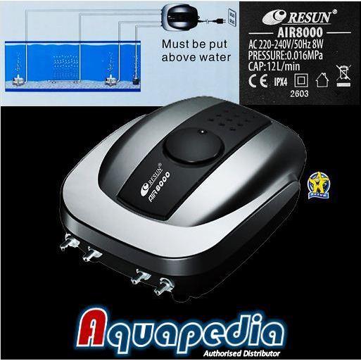 Resun Air8000 Pompa Udara Aerator Aquarium Air Pump Air-8000 Terlaris