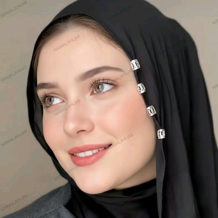 Nirmala Isi 10Pcs Ring Clip Hijab Viscose Cincin Klip Pashmina Accessories Peniti-Jepit Hijab