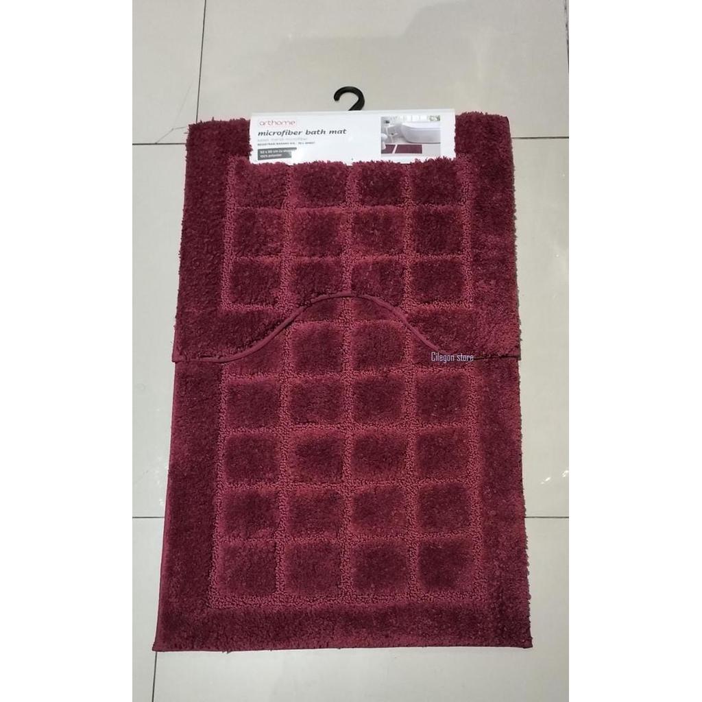 Arthome Set Keset Kamar Mandi 50x80 Cm Dan Keset U Shape - Merah