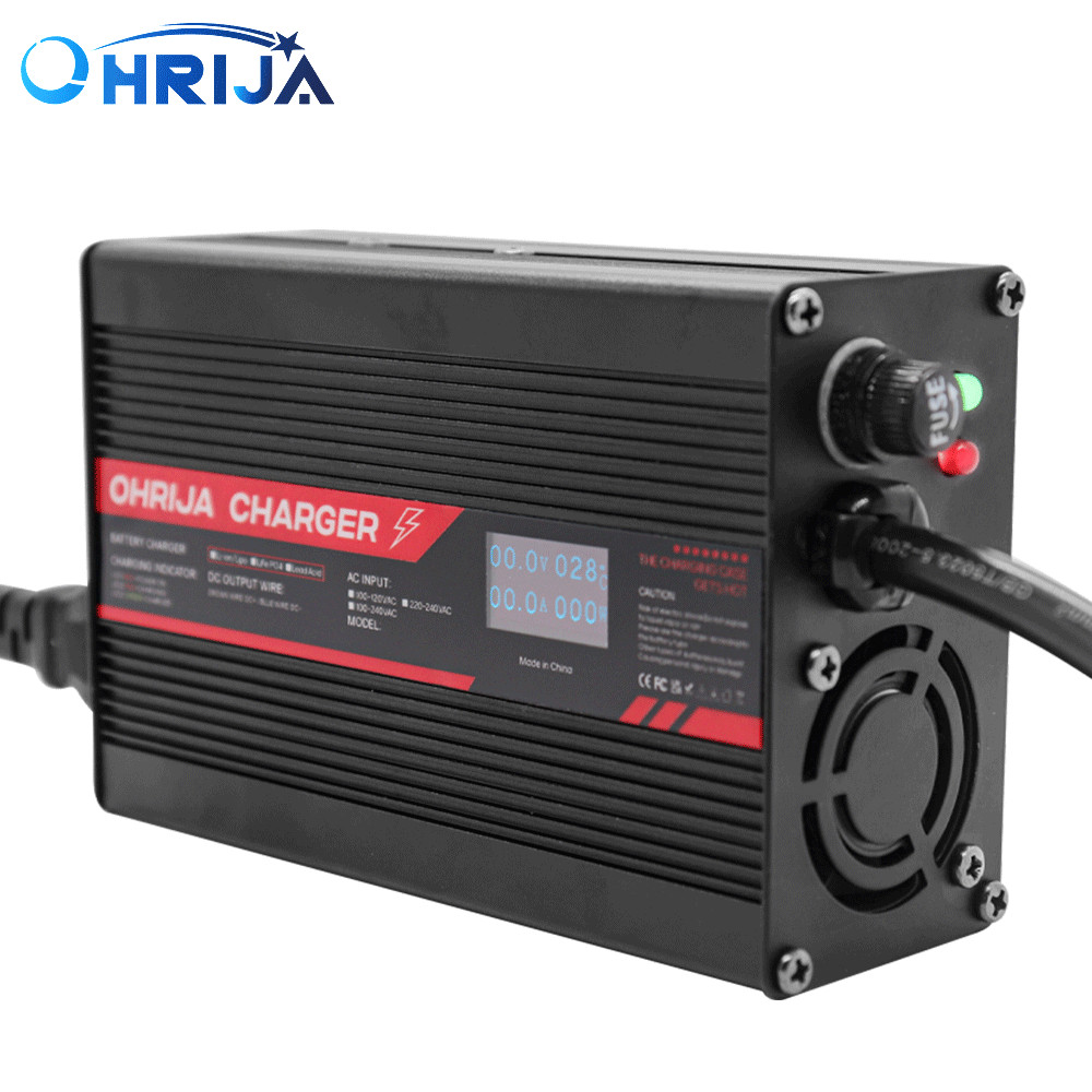 54.6V 5A OHRIJA 54.6 Volt 5 Amp Charger For Lithium-ion Battery 13 String 48.1Volt OLED Display