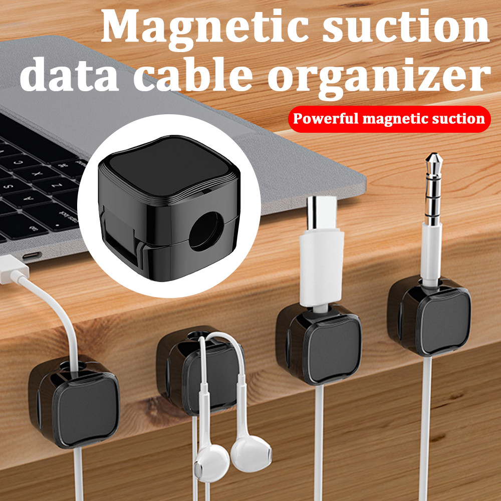 Mini Cable Organizer Holder Magnetic Cable Smooth Adjustable Cord Holder Under Desk Management Wire 