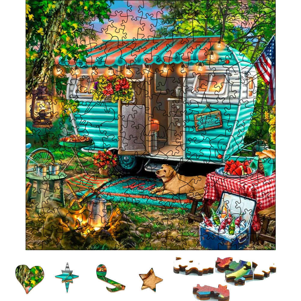 Station Wagon mainan pesta Puzzle Jigsaw kayu untuk dewasa papan