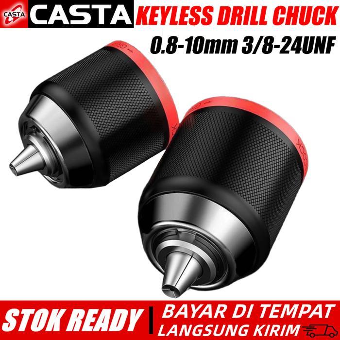 Krisbow - Kepala Bor Keyless 10Mm Chuck Logam Tebal Anti Slip, Tahan Aus, Mudah Digunakan, Cocok